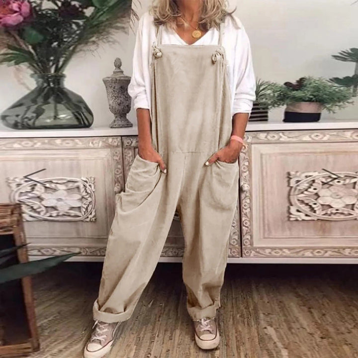 Thalia | Dame Afslappet Pasform Bomuld Linned Jumpsuit