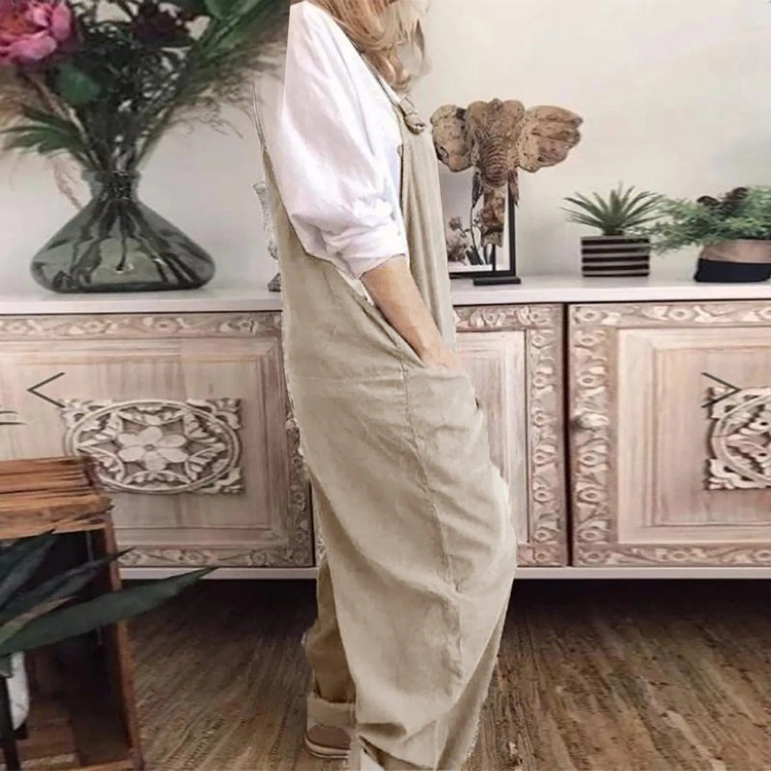 Thalia | Dame Afslappet Pasform Bomuld Linned Jumpsuit
