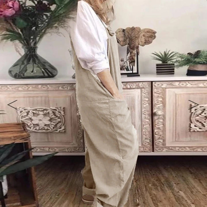 Thalia | Dame Afslappet Pasform Bomuld Linned Jumpsuit