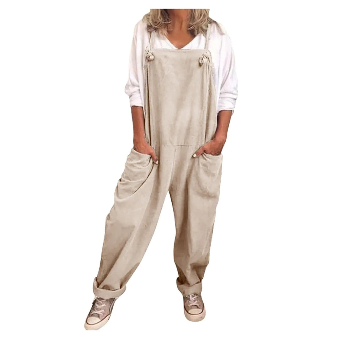 Thalia | Dame Afslappet Pasform Bomuld Linned Jumpsuit