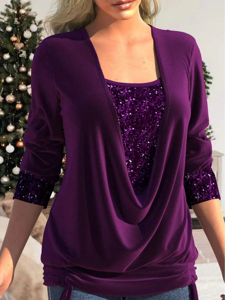 Dame Bourgogne Paillet Bluse | Elegant og Chik