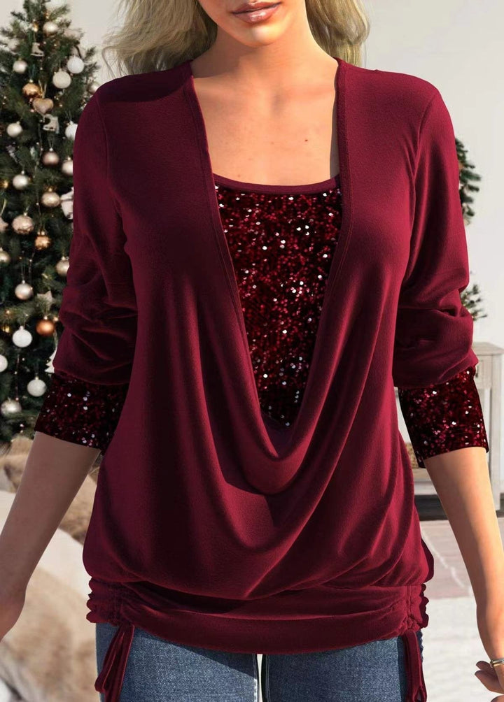 Dame Bourgogne Paillet Bluse | Elegant og Chik