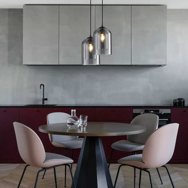 Midt-Århundrede Pendel Lampe | Dobbelt Glas Skygge