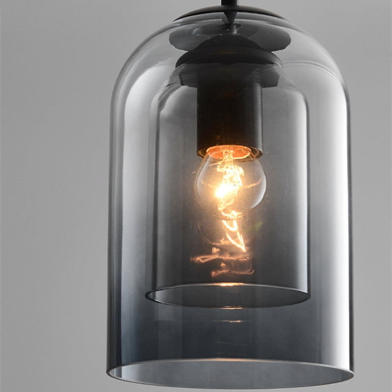 Midt-Århundrede Pendel Lampe | Dobbelt Glas Skygge