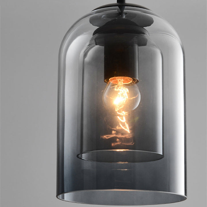 Midt-Århundrede Pendel Lampe | Dobbelt Glas Skygge
