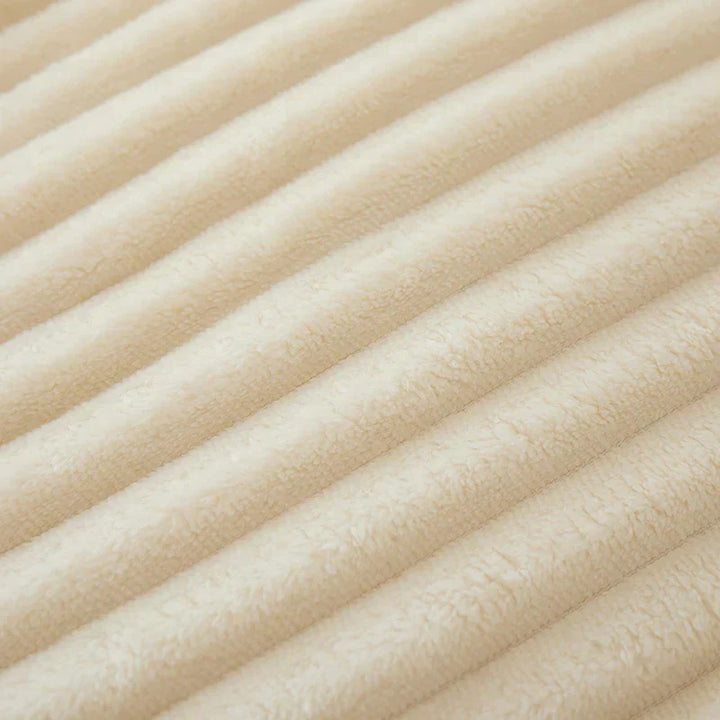 Bred Stribet Flanell Fleece Tæppe | Ultra-Blødt Varmt Kast