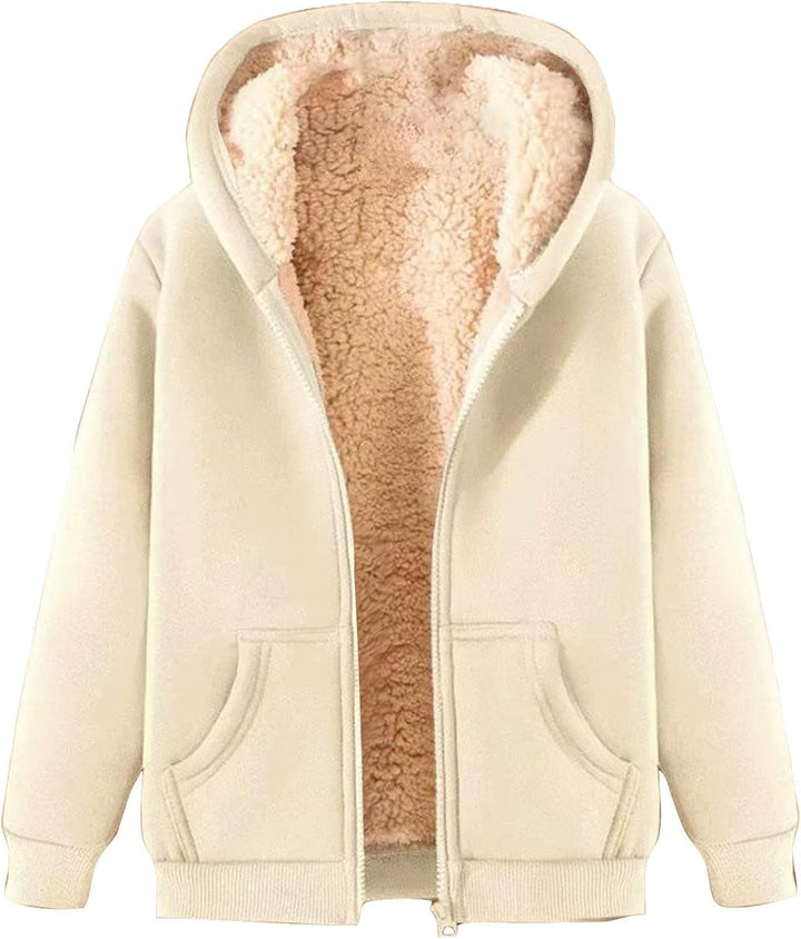 Dame Fleece Lynlås Hættetrøje | Hyggelig, Varm Vinter Sweatshirt
