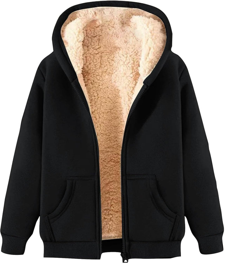 Dame Fleece Lynlås Hættetrøje | Hyggelig, Varm Vinter Sweatshirt