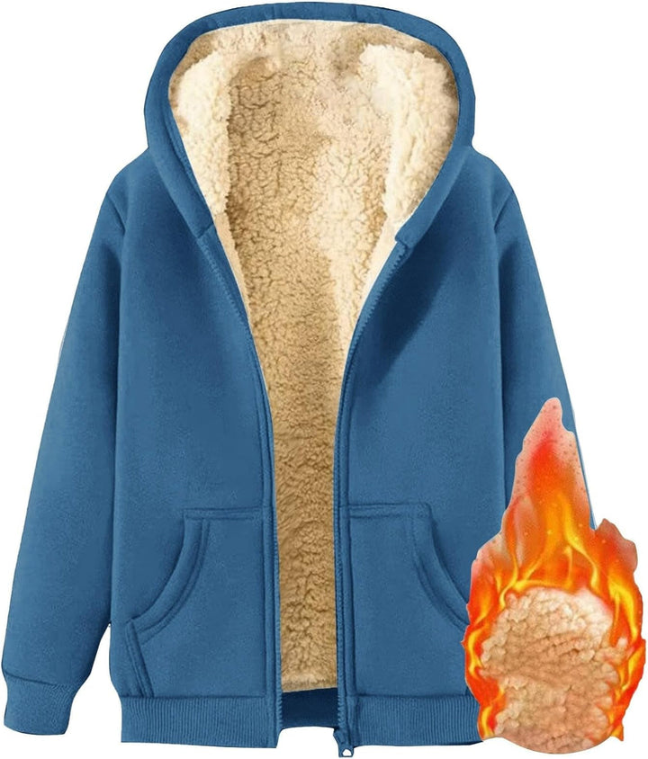 Dame Fleece Lynlås Hættetrøje | Hyggelig, Varm Vinter Sweatshirt