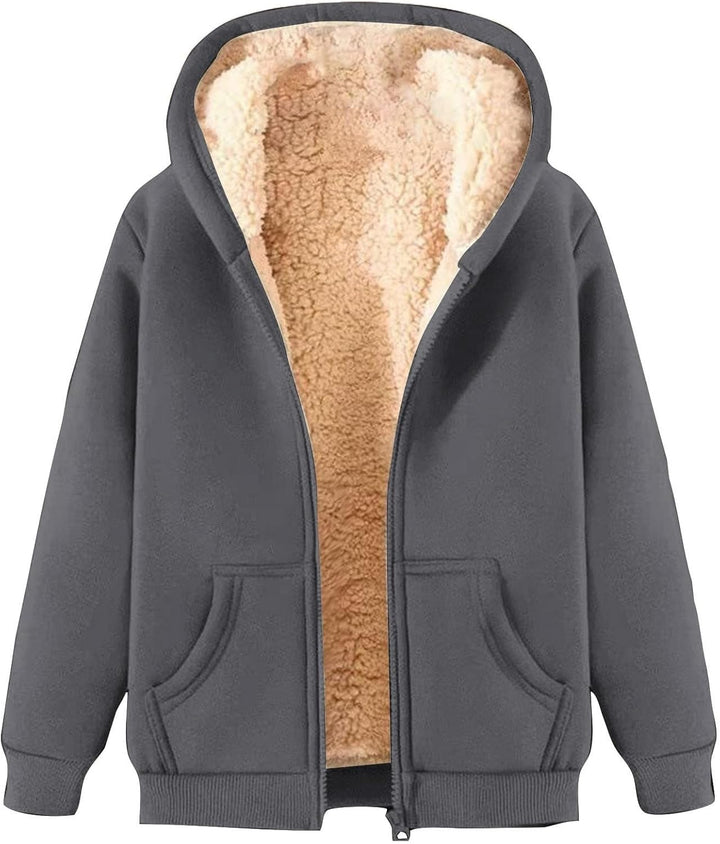 Dame Fleece Lynlås Hættetrøje | Hyggelig, Varm Vinter Sweatshirt